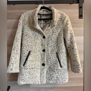 Marcona Bouclé Wool-Blend Single-Breasted Coat Style 444170/CLD Size L